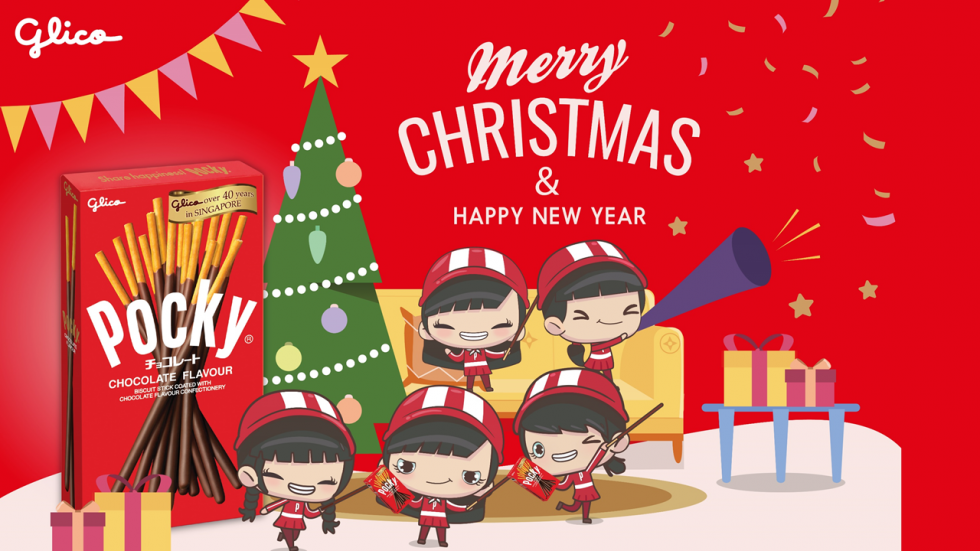 Pocky, Share happiness!, Christmas, Xmas, Glico, Happy, New Year, Smile